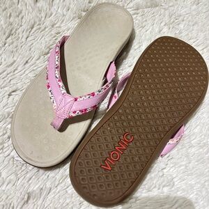 Vionic Women’s Tide Toe Post‎ Comfort Pink Floral Sandal Flip Flop Size 11